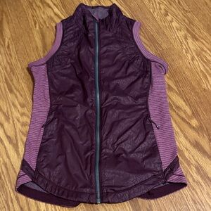 Lulu Lemon Purple Sleeveless Zip-Up Vest